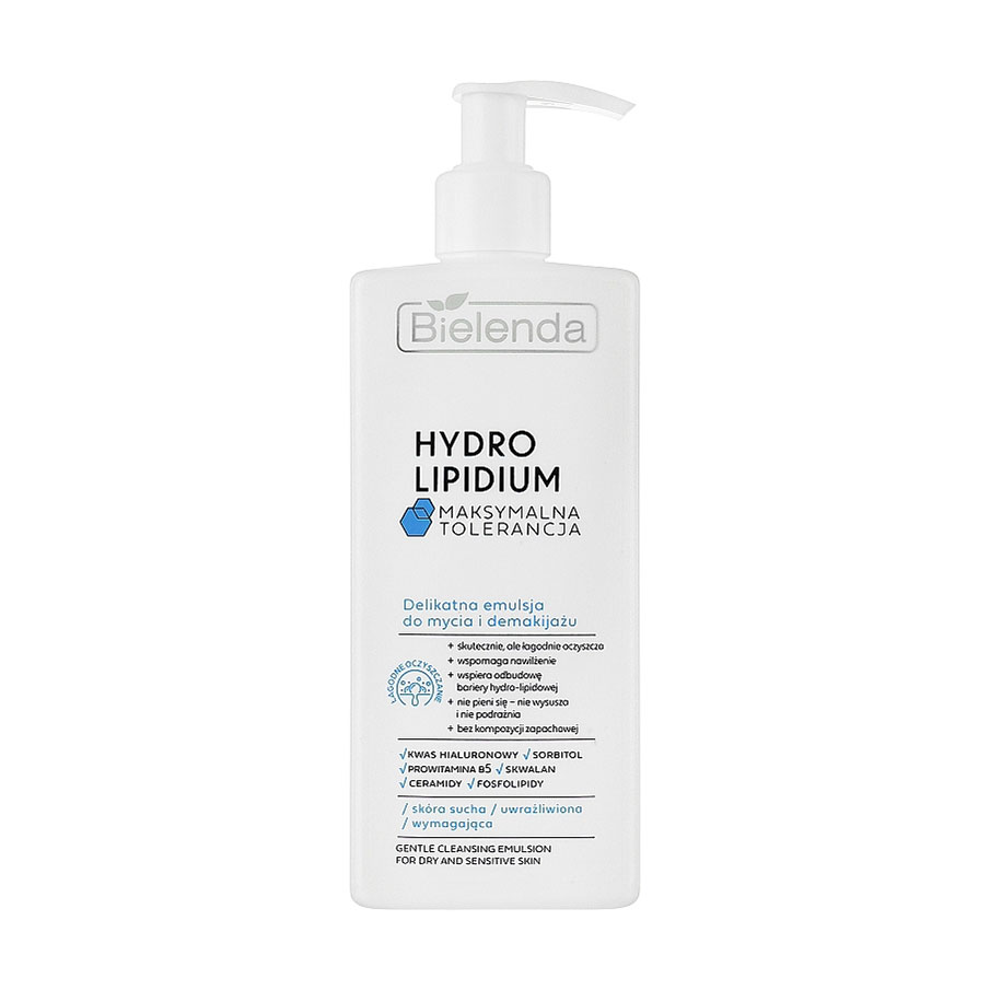 Ніжна емульсія для вмивання та зняття макіяжу Bielenda Hydro Lipidium Gentle Cleansing Emulsion, 300 мл